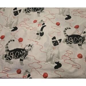 Vintage Siamese Cat Fitted Sheet Full 1979 Tastemaker Playful Kitten Retro Bed
